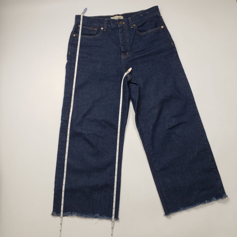 Madewell Low-Slung Baggy Jeans Rinse Wash With Raw Hem Women Size 26 Relaxed Fit - Picture 5 of 16